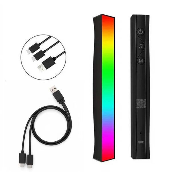 TECPHILE - RGBIC Rhythm Light Bar LED Light with Music Sync (Pair)
