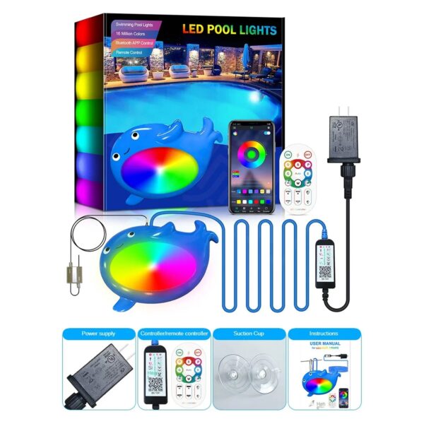 TECPHILE Smart Pool Atmosphere Music Sync LED Light