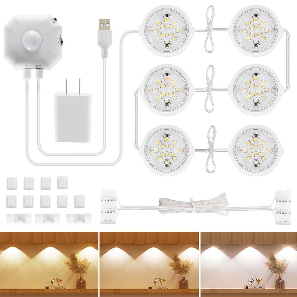 TECPHILE- Smart Motion Sensor LED Cabinet Lamp for Kitchen, Closet & Stairs